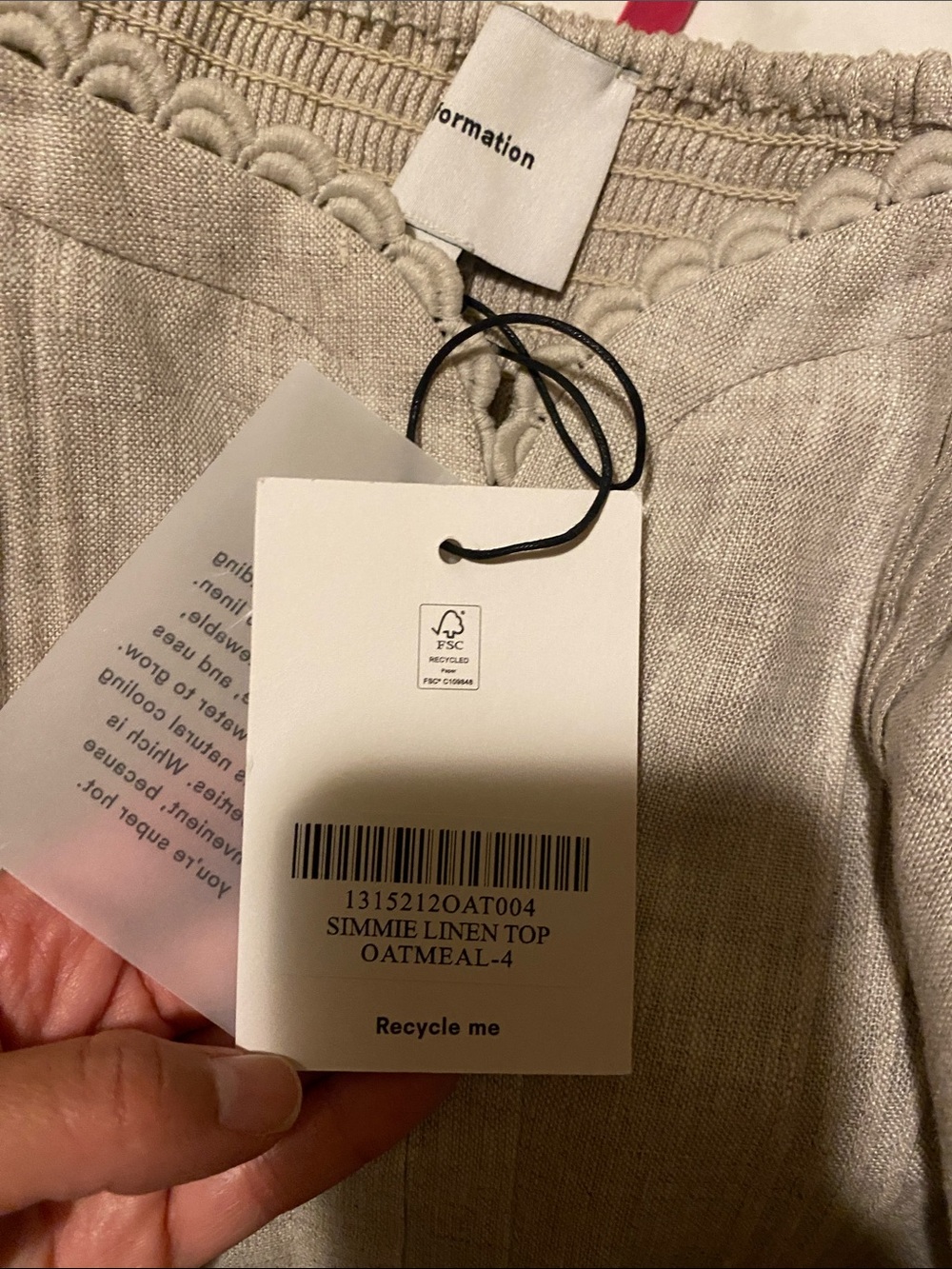 Reformation Simmie Linen Top Natural - Size 4 - Picture 10 of 10